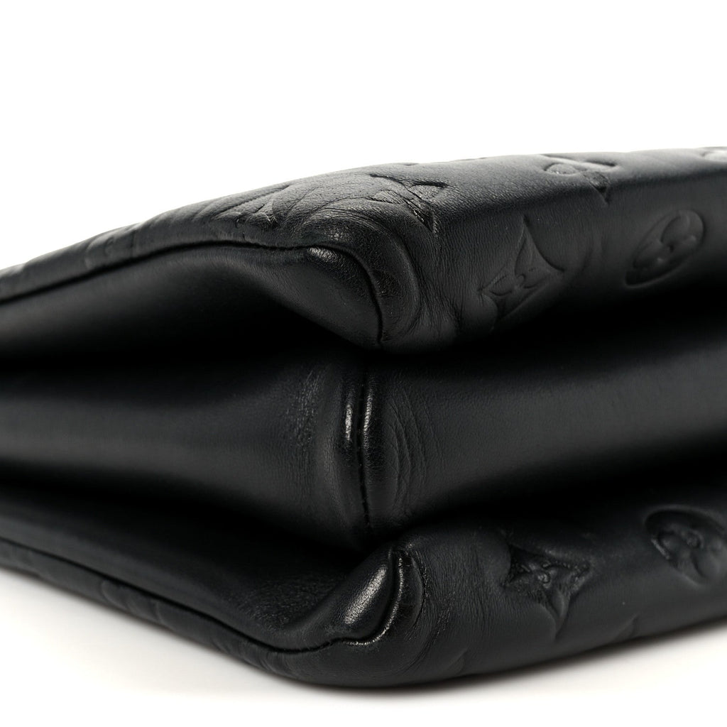 Lambskin Embossed Monogram Coussin PM Black