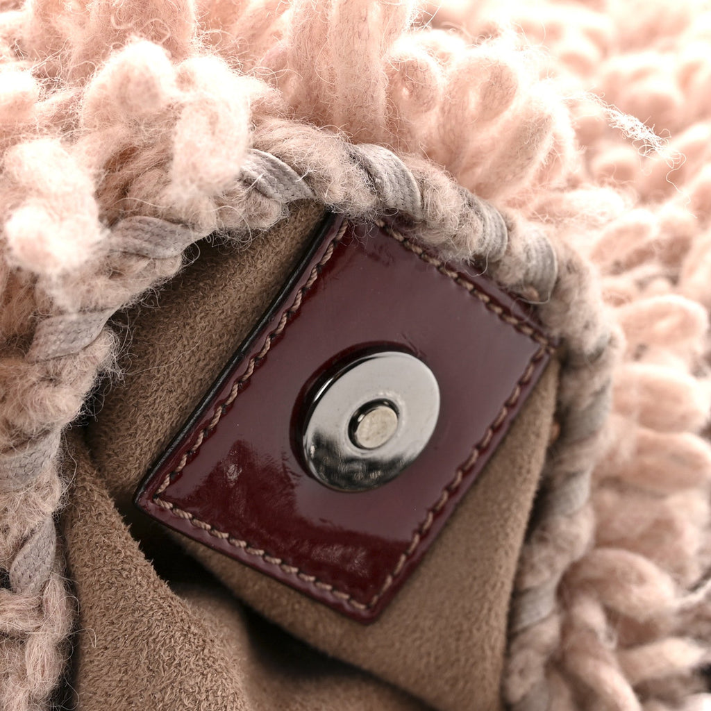 Wool Fur Small Falabella Tote Pink