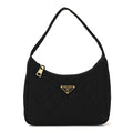 Tessuto Nylon Stitched Shoulder Bag Black