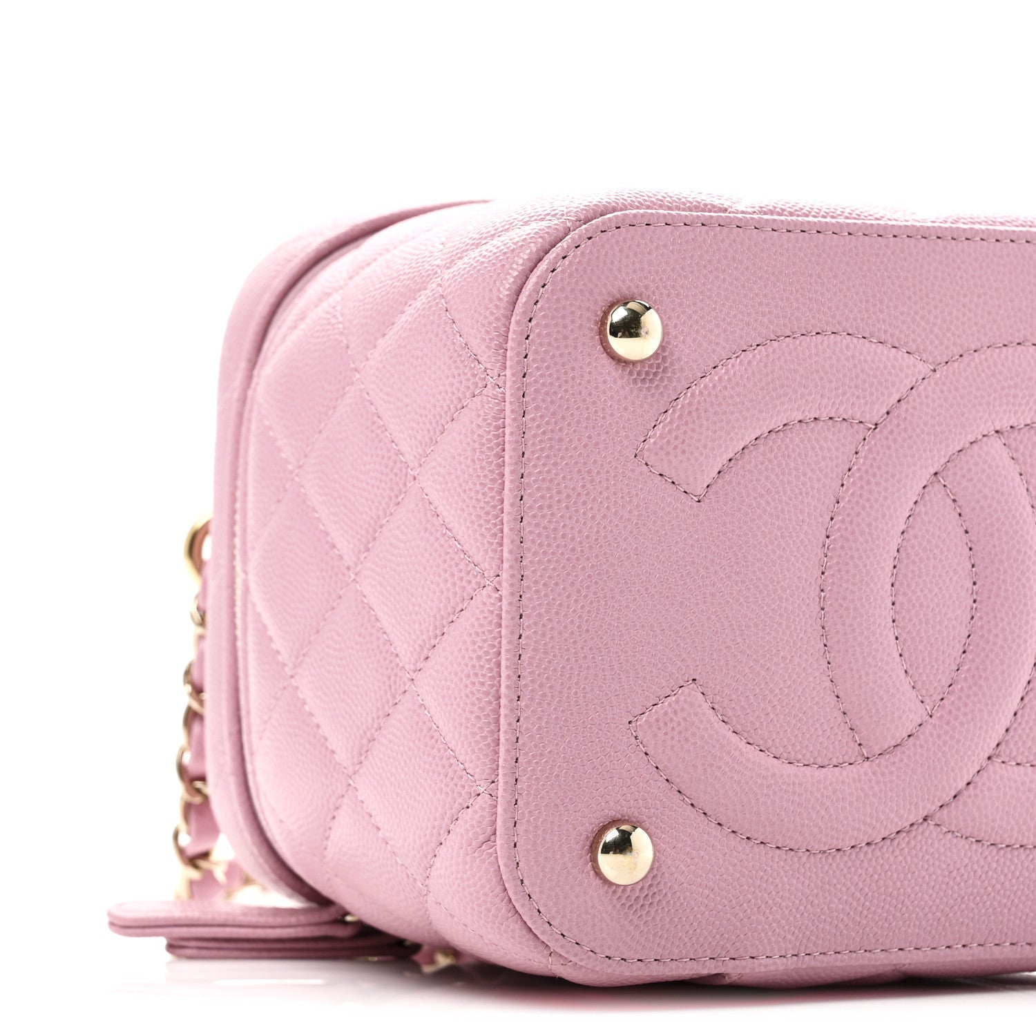 Caviar Quilted Small CC Vanity Case Pink