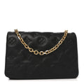 Lambskin Embossed Monogram Pochette Coussin Black