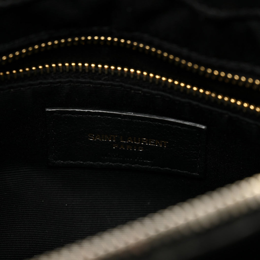 Calfskin Y Quilted Monogram Medium Loulou Chain Satchel Black