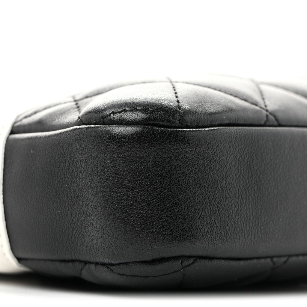 Calfskin Quilted Medium Cambon Messenger Black White