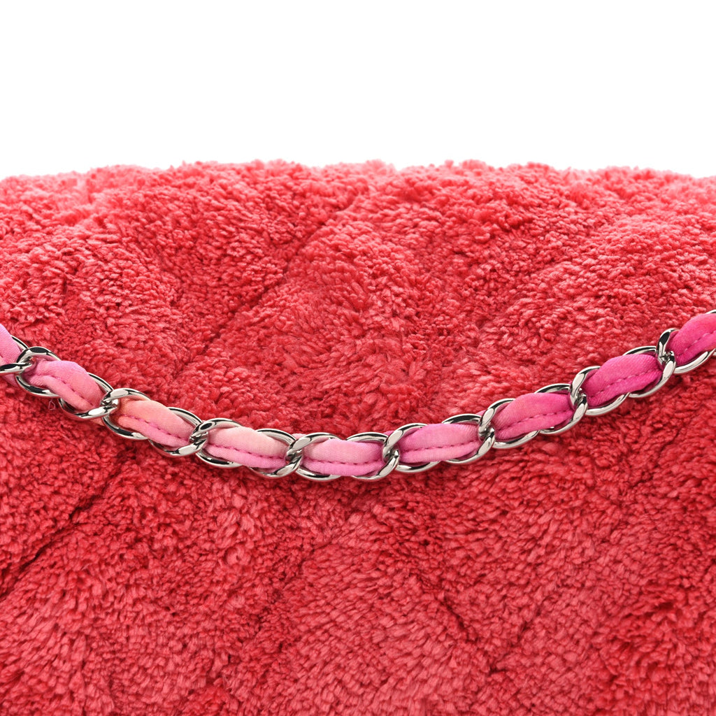 Mixed Fibers Quilted Large Flap Bag Coral