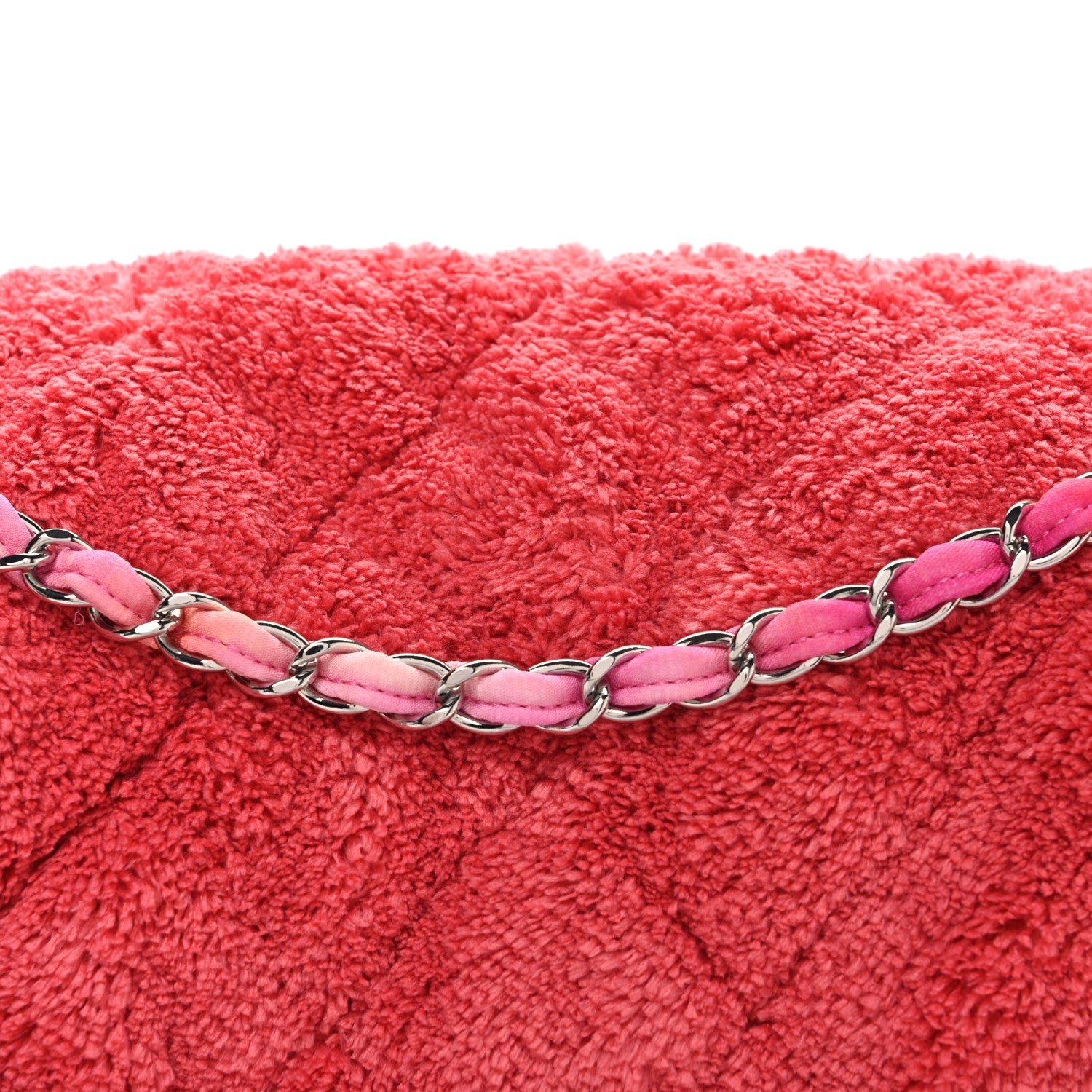 Mixed Fibers Quilted Large Flap Bag Coral