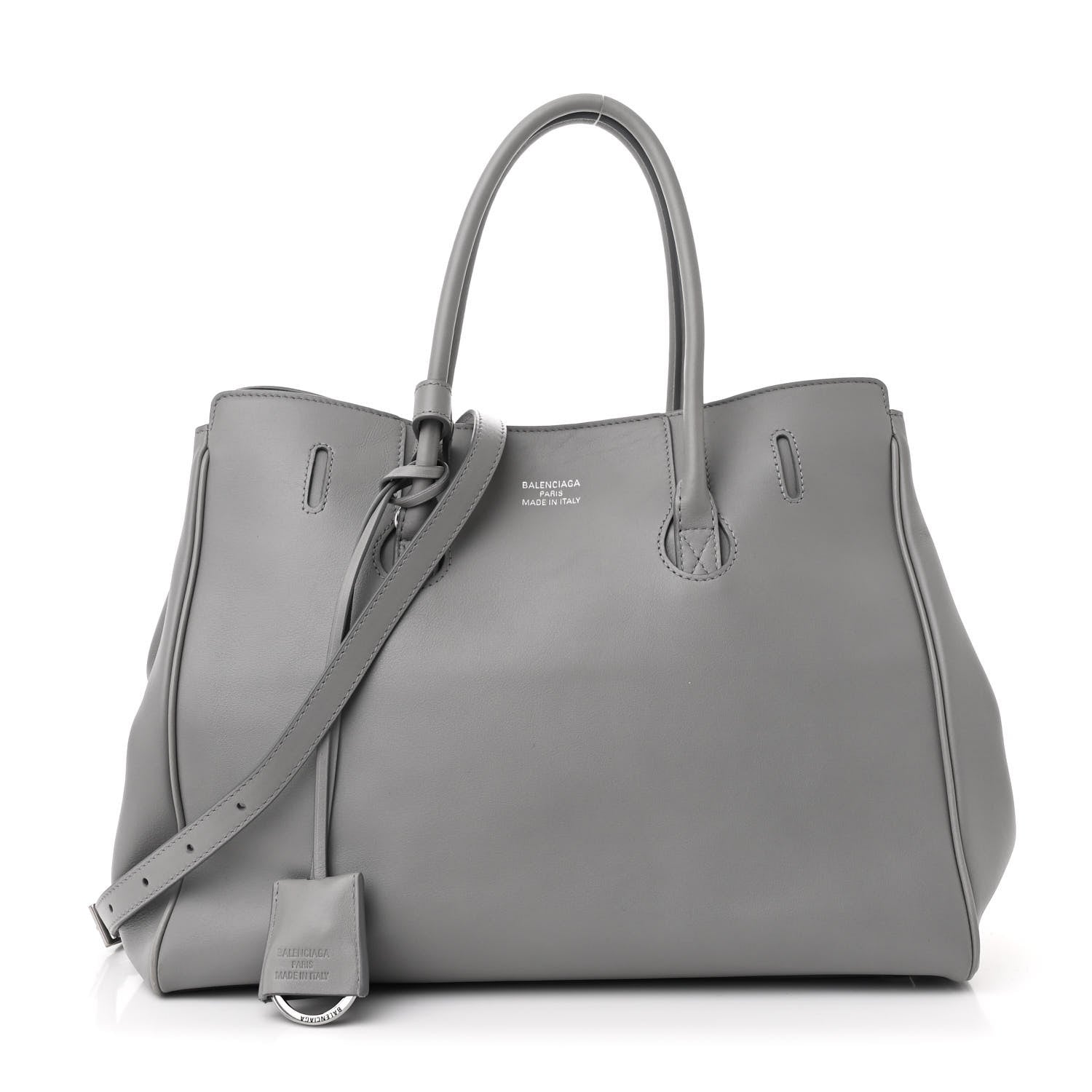 Smooth Calfskin Small Hampton Carry All Bag Grey