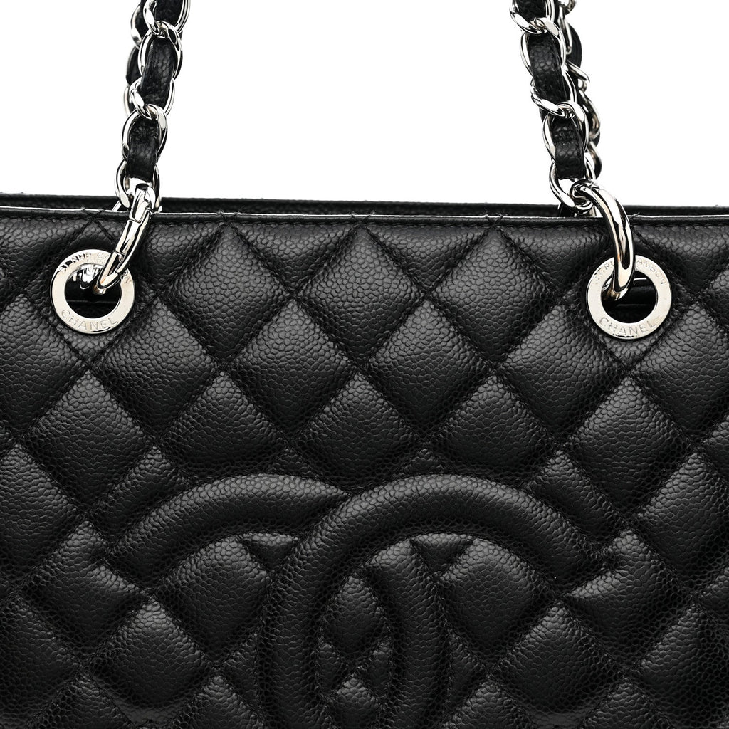 Caviar Quilted Grand Shopping Tote GST Black