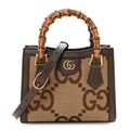 Monogram Jumbo GG Textured Dollar Calfskin Mini Diana Tote Bag Camel Ebony New Acero Pomegranate Red