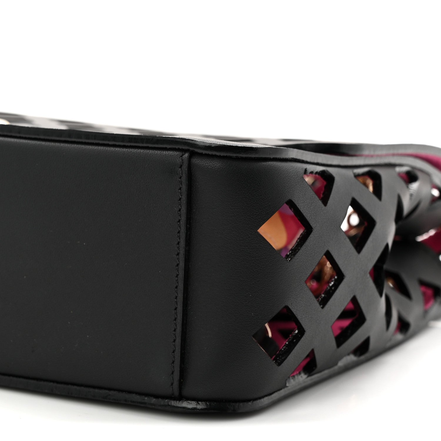Lambskin Sea Through Flap Black Multicolor