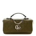 Lambskin Embossed Mini GG Milano Top Handle Shoulder Bag Green