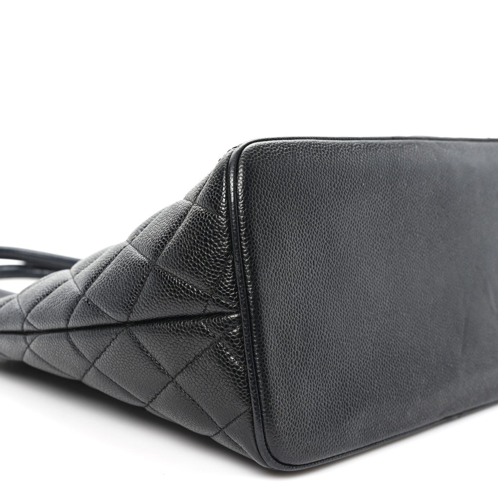 Caviar Quilted Medallion Tote Black