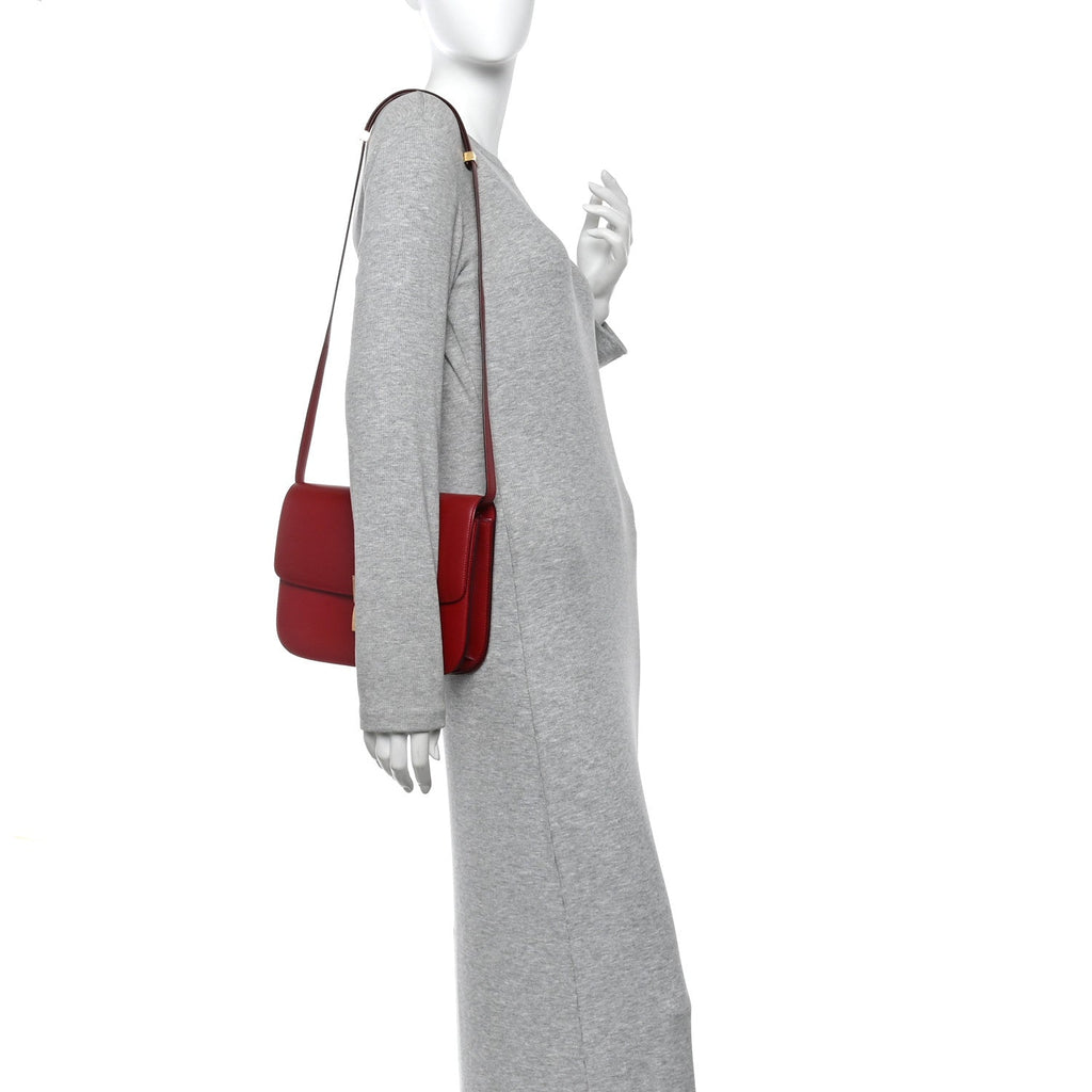 Box Calfskin Medium Classic Box Flap Bag Red