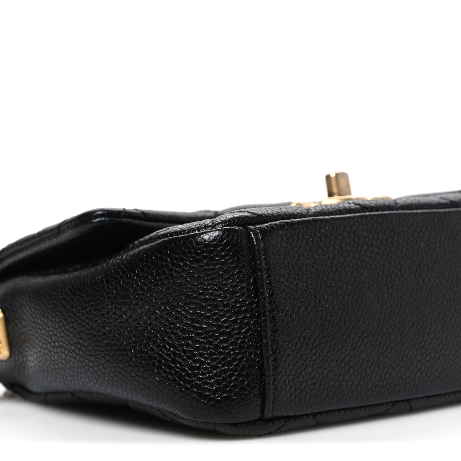 Caviar Quilted Mini Chain Soul Flap Black