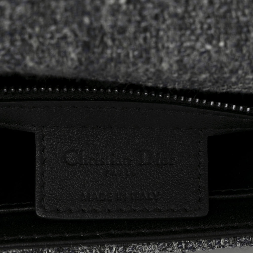 Tweed Macrocannage Medium Caro Bag Black