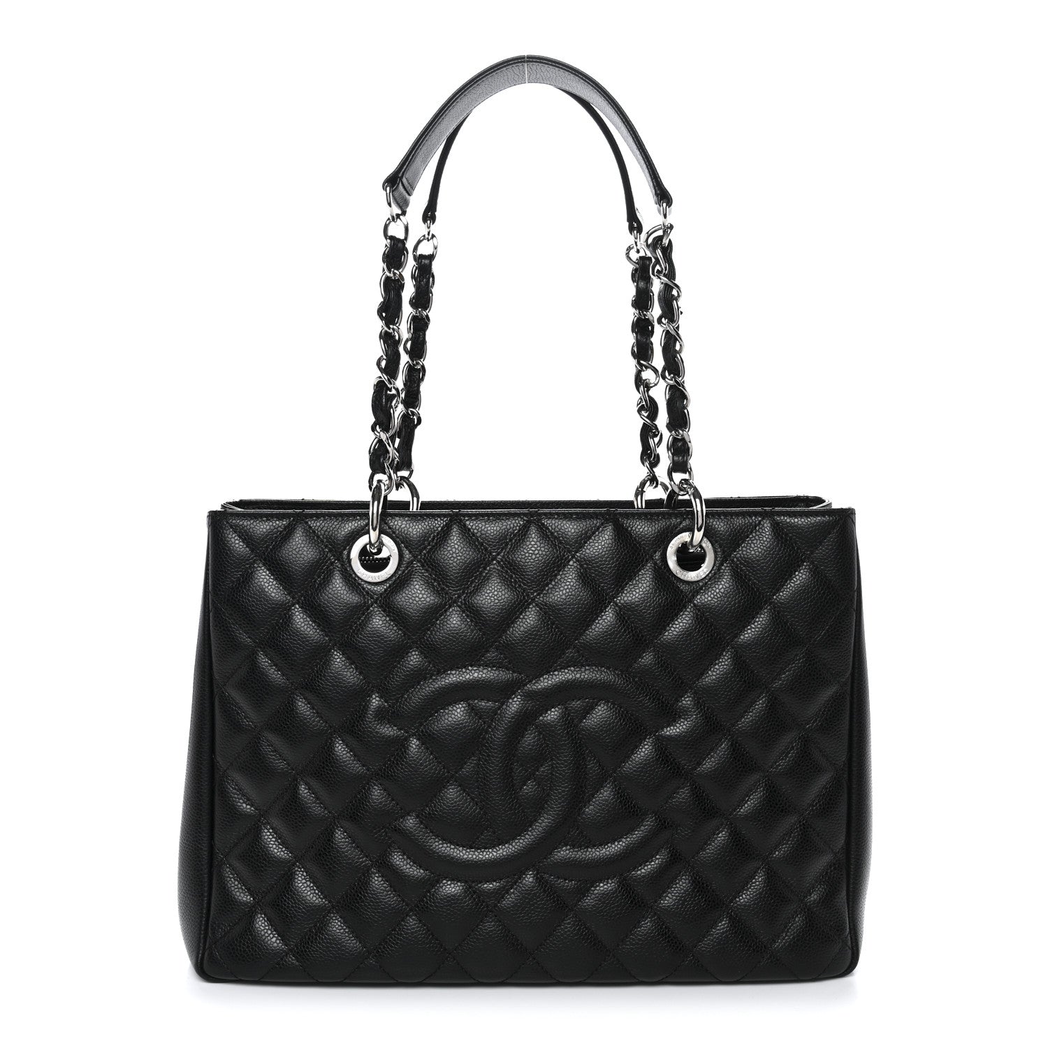 Caviar Quilted Grand Shopping Tote GST Black