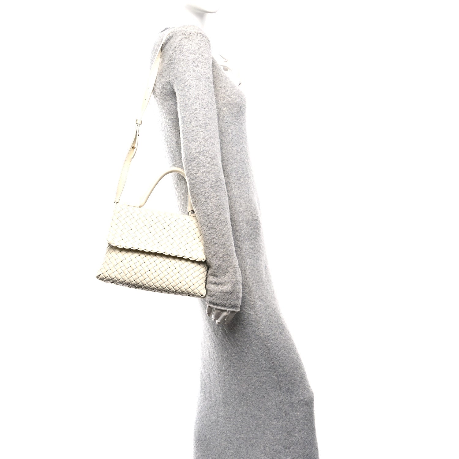 Nappa Intrecciato Patti Top Handle Bag Sea Salt