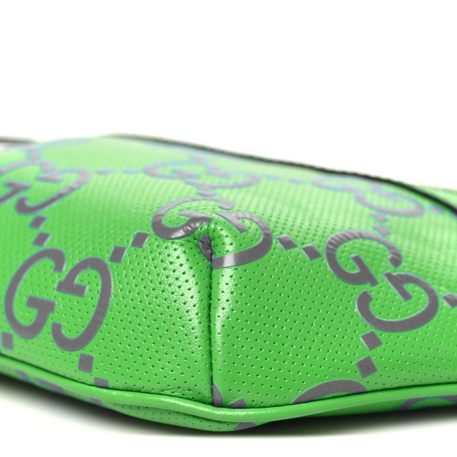 Calfskin GG Tennis Bi-Color Embossed Belt Bag Joy Green Joy Blue