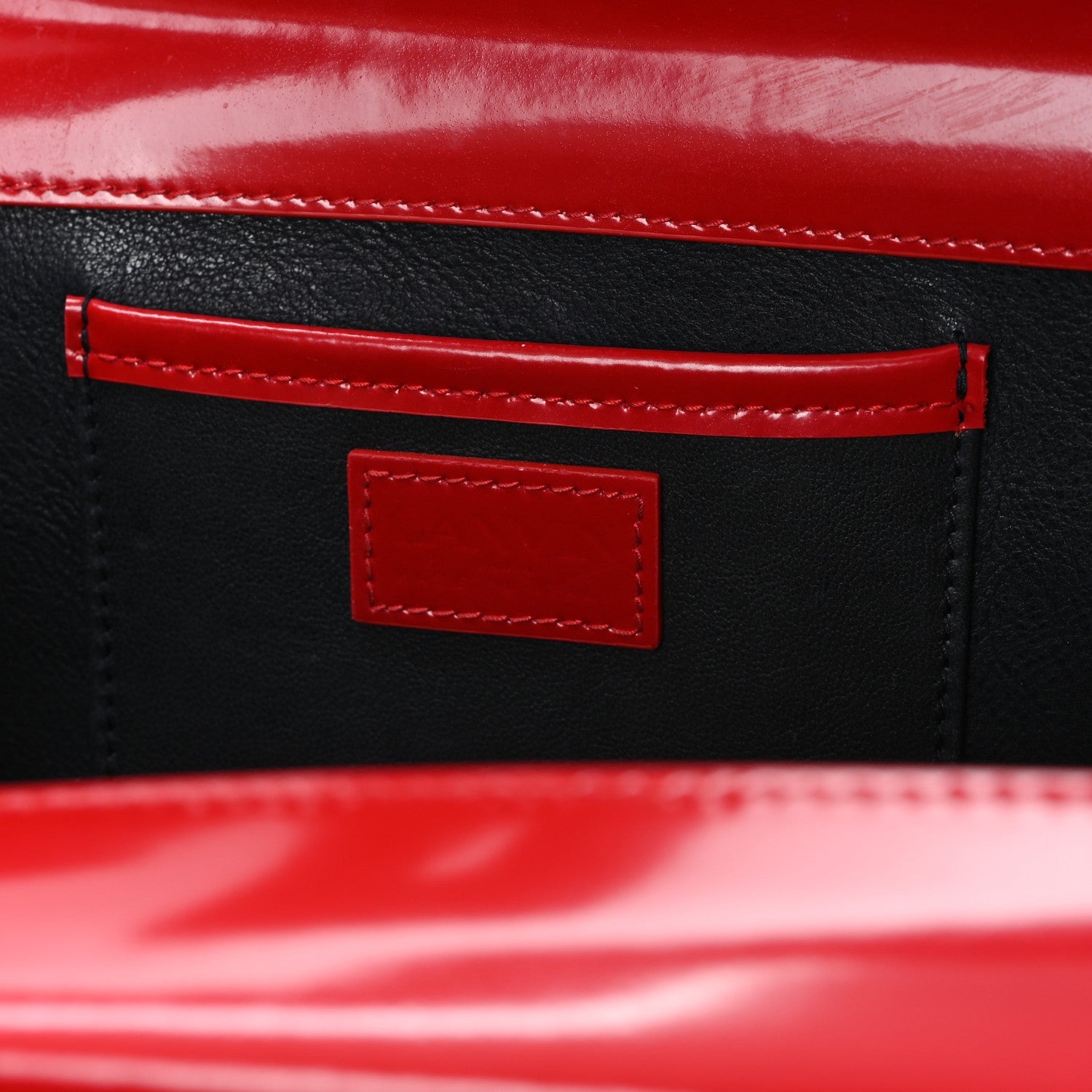 Shiny Calfskin Medium Pencil Shoulder Bag Rouge Lipstick