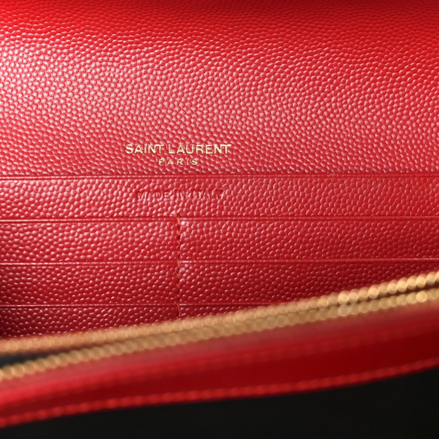 Grain De Poudre Matelasse Chevron Monogram Flap Wallet Red