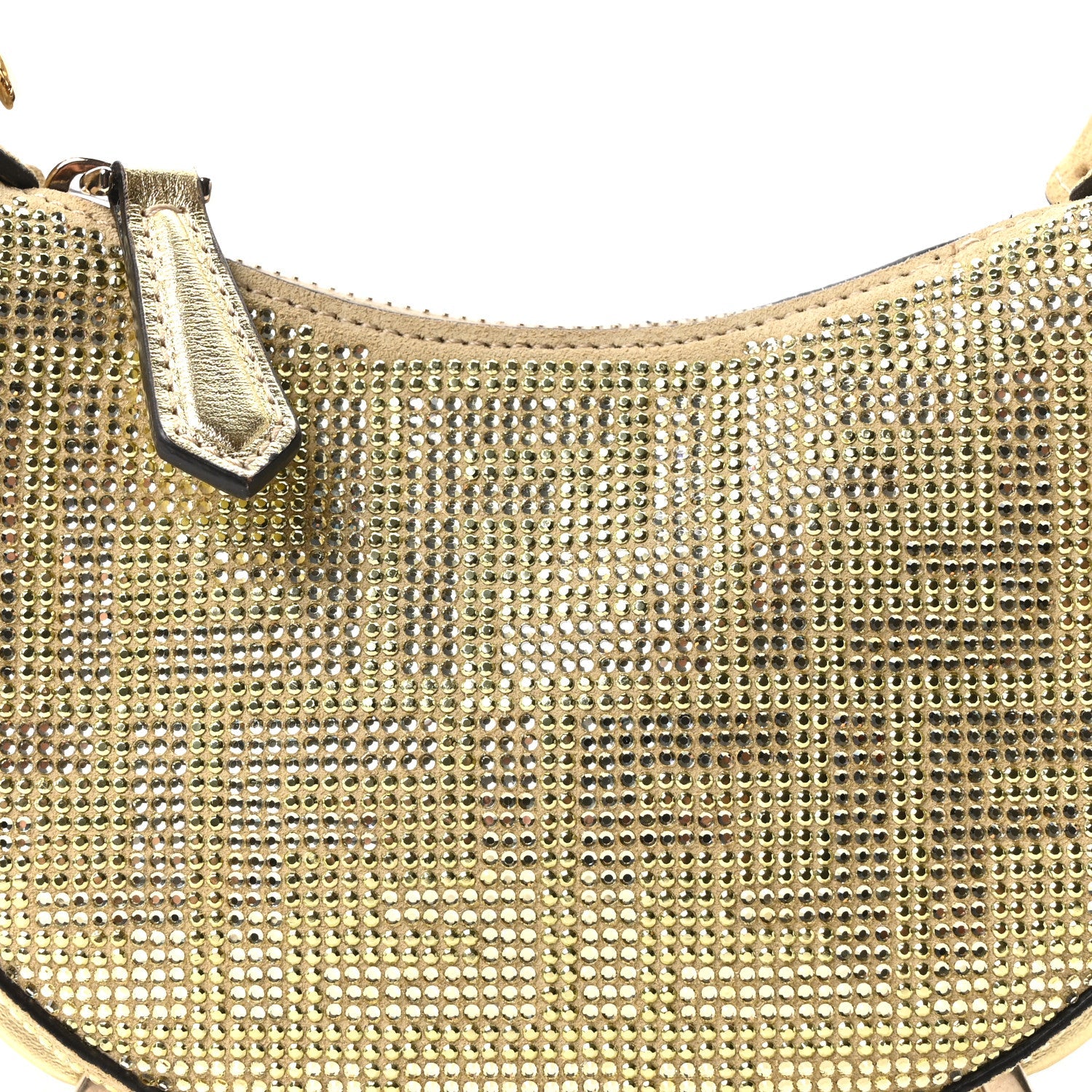 Crystal Vitello Laminato Suede FF Nano Fendigraphy Hobo Charm Platino