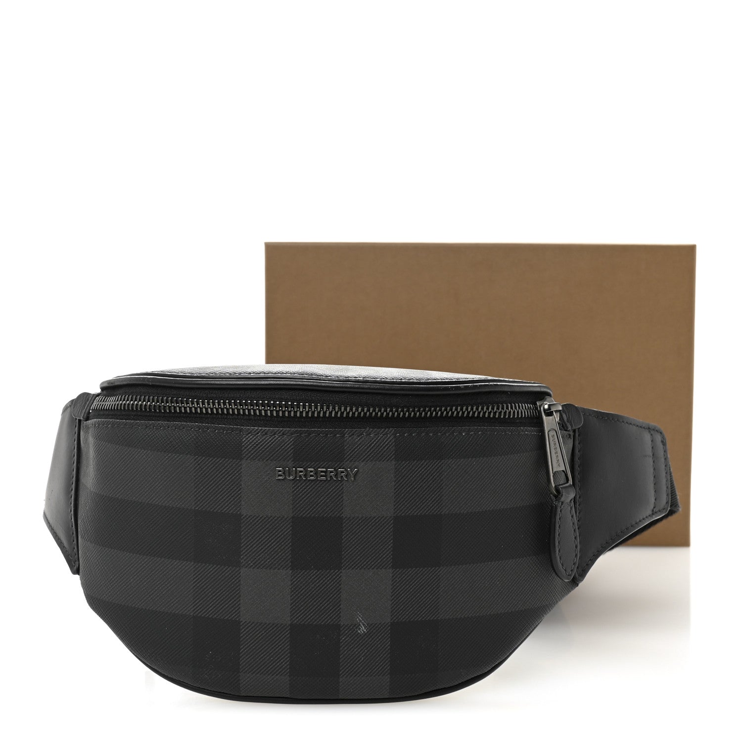 E-canvas Check Cason Bum Bag Charcoal