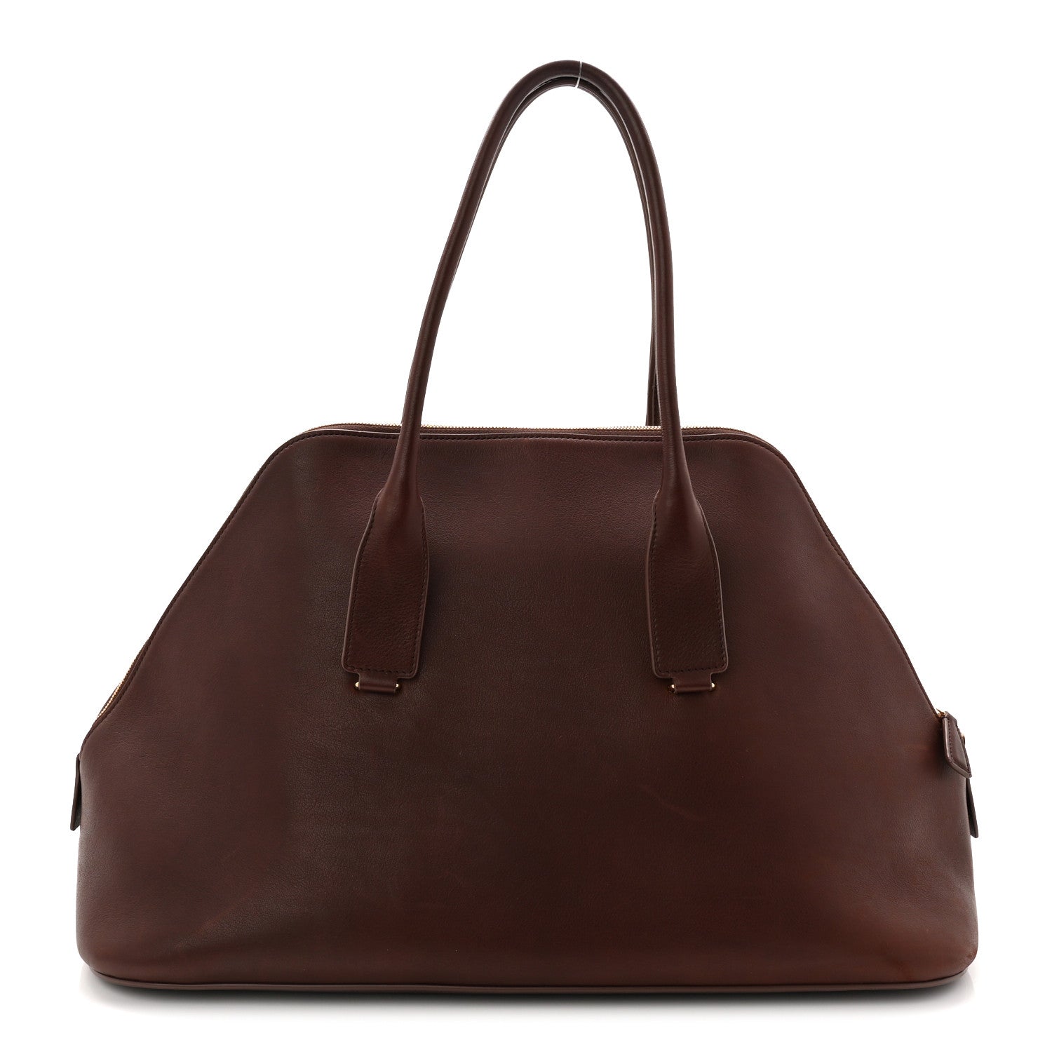Polished Saddle Calfskin Large Devon Bag Burgundy