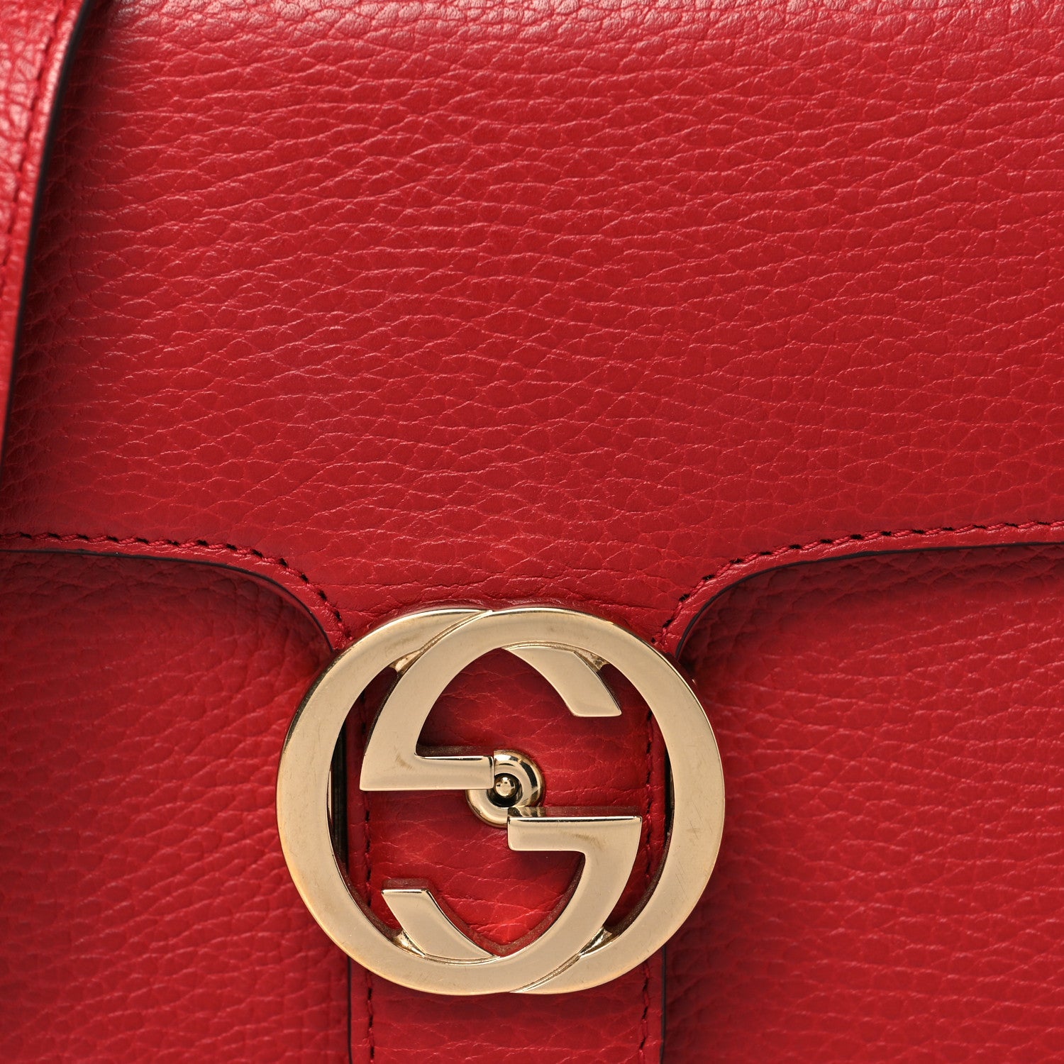 Dollar Calfskin Small Interlocking G Shoulder Bag Red