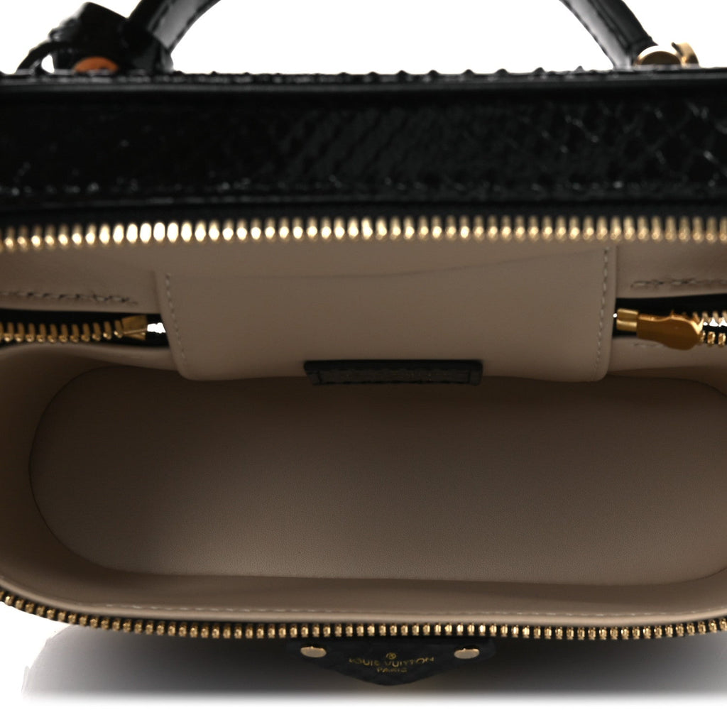 Snakeskin Vanity Pouch Black