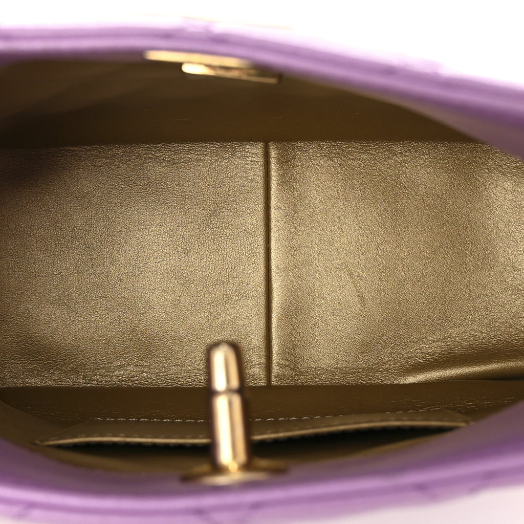 Lambskin Quilted Small Pearl Crush Hobo Purple
