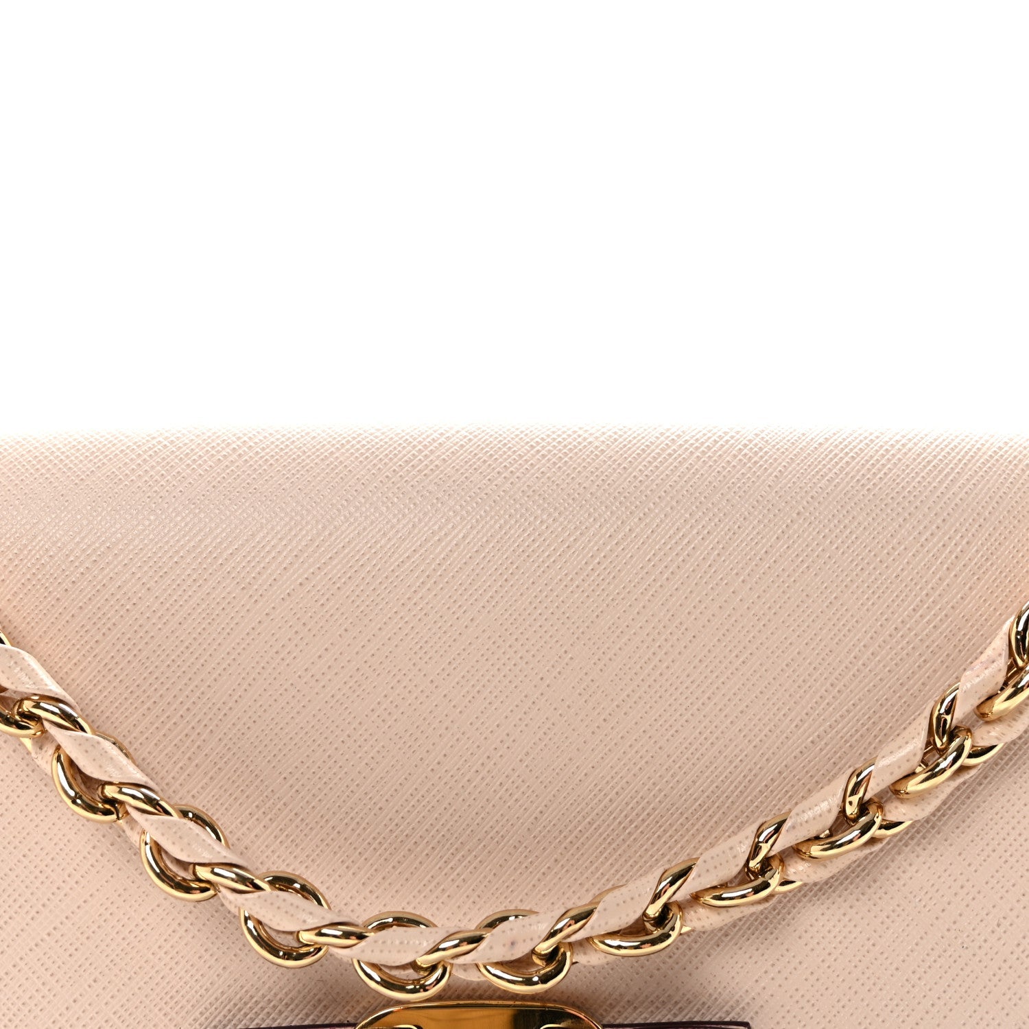 Hammered Calfskin Vara Bow Chain Flap Crossbody  Pink Purple