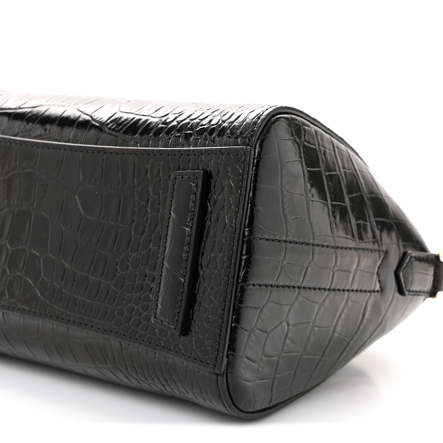 Calfskin Crocodile Embossed Mini Antigona Black
