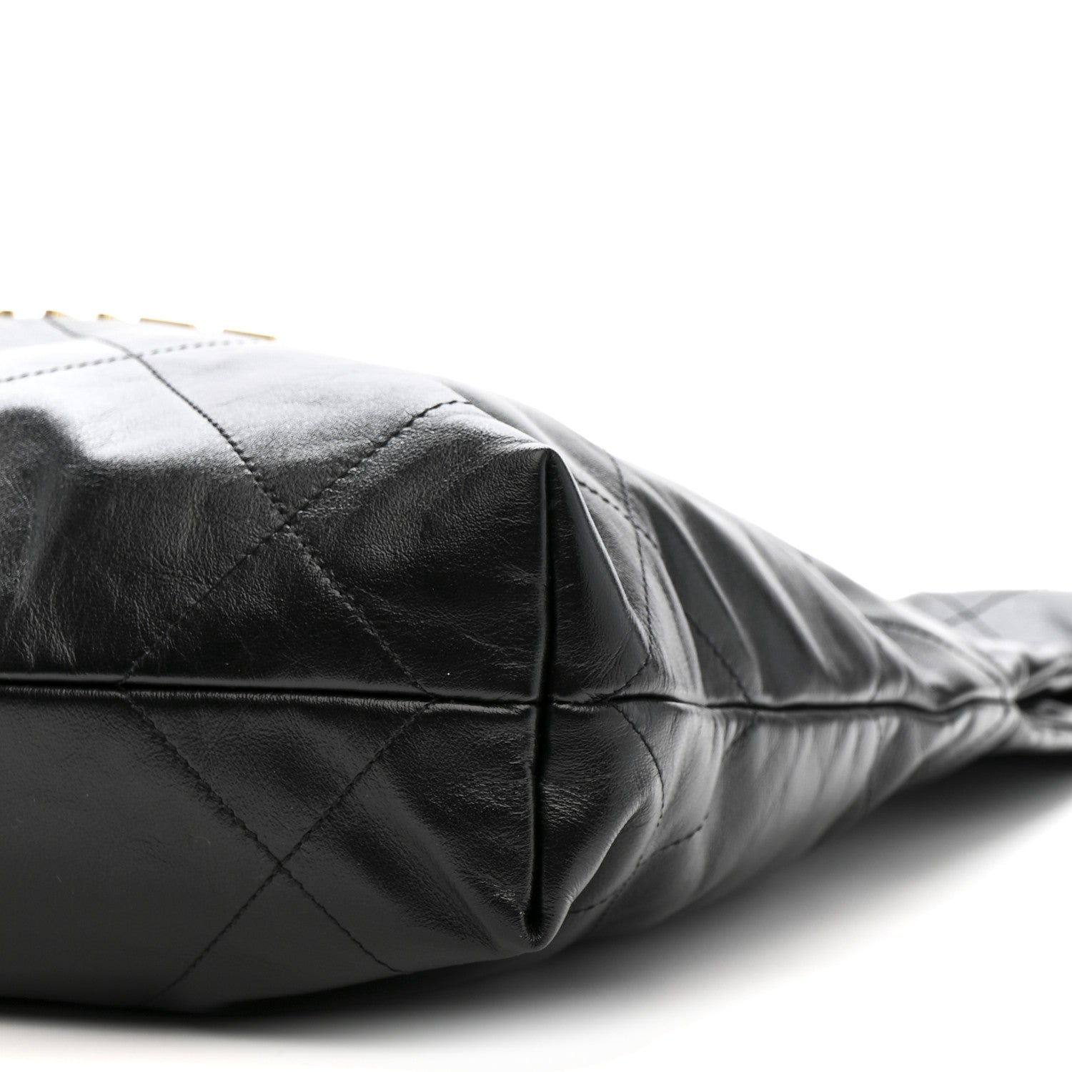 Shiny Calfskin Quilted Small Chanel 22 Black