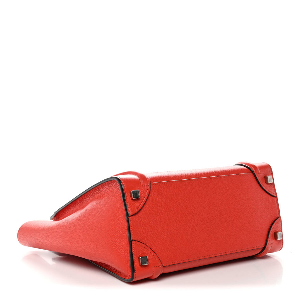 Drummed Calfskin Micro Luggage Vermillion