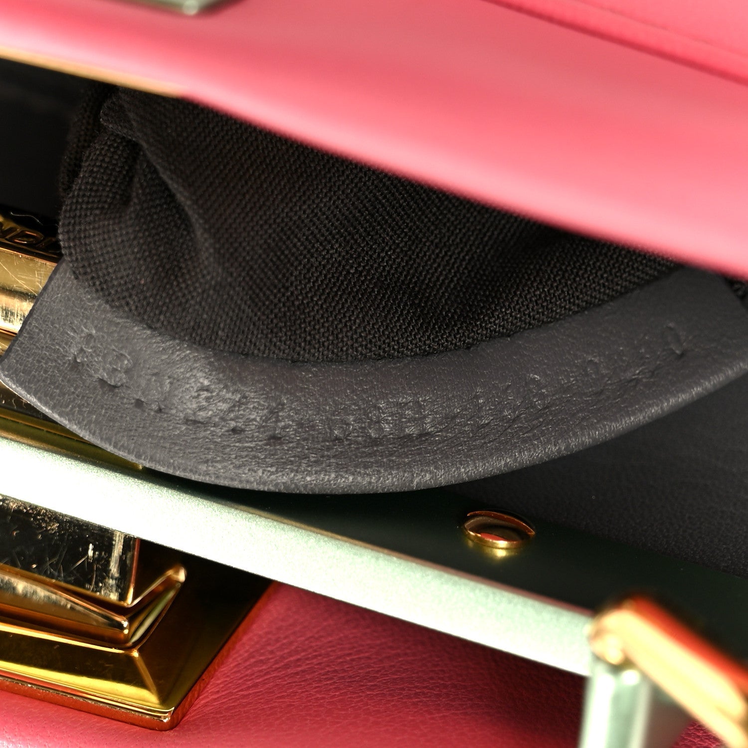 Nappa Colorblock Mini Peekaboo Iconic Satchel Rosa Fluo Oxigen Slate