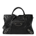 Chevre Silver Metallic Edge Hardware City Black