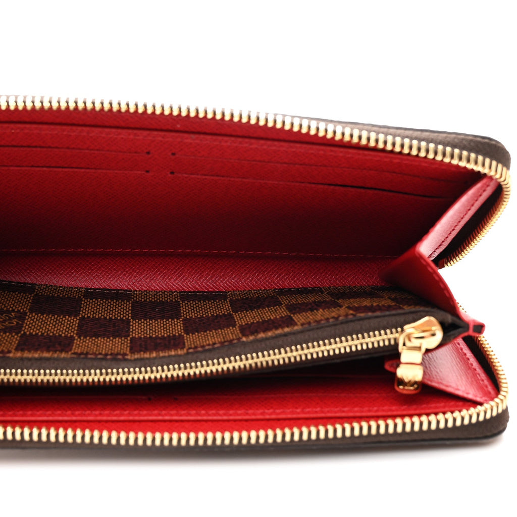 Damier Ebene Clemence Wallet Cherry