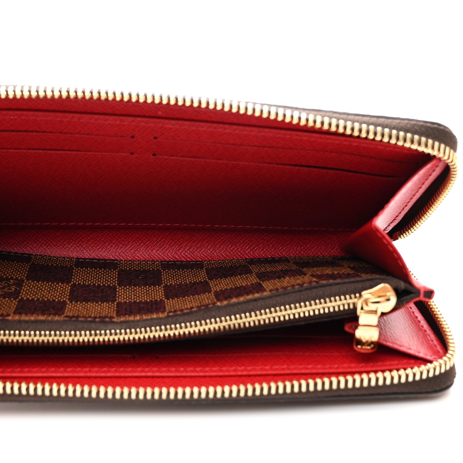 Damier Ebene Clemence Wallet Cherry