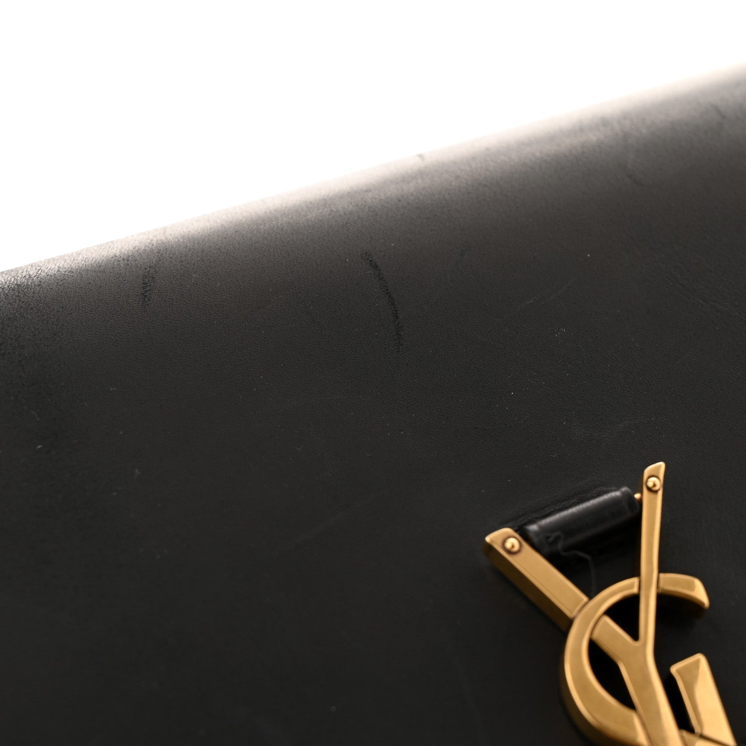 Smooth Calfskin Monogram Medium Kaia Satchel Black