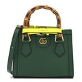 Wonka Grain Calfskin Mini Diana Tote Bag Green Yellow Fluo