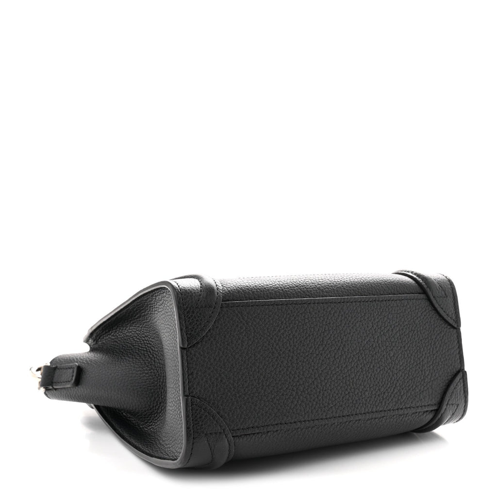 Drummed Calfskin Nano Luggage Black