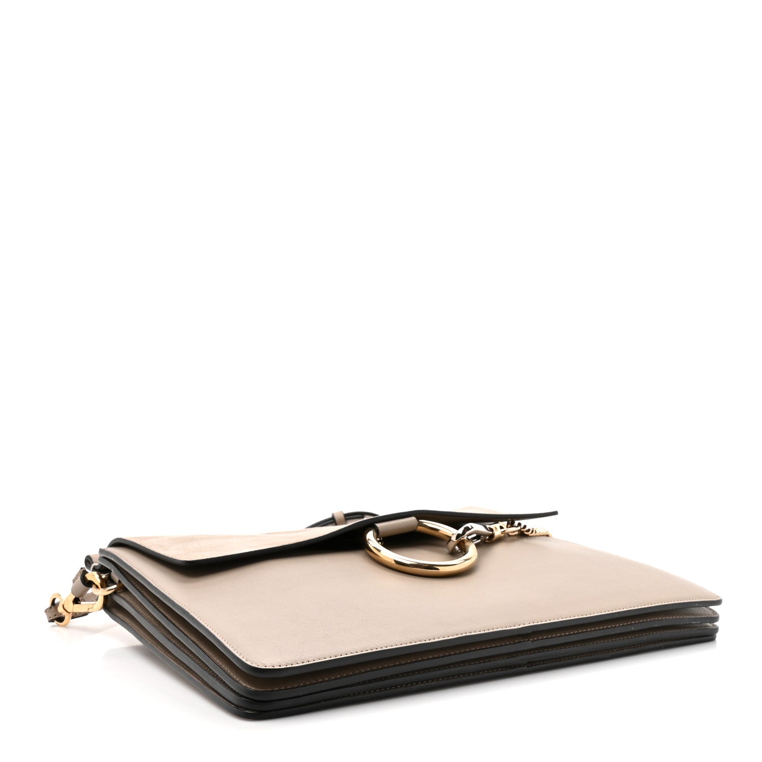 Calfskin Suede Medium Faye Shoulder Bag Motty Grey