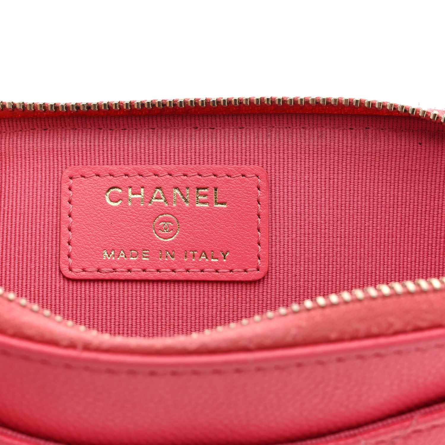 Caviar Quilted CC Zip Around  Holder Pink