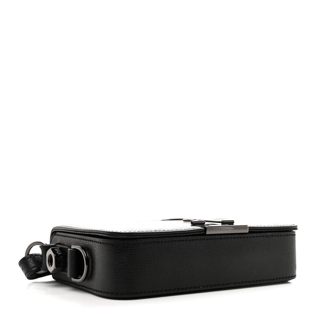 Saffiano Mini Binder Clip Bag Black White