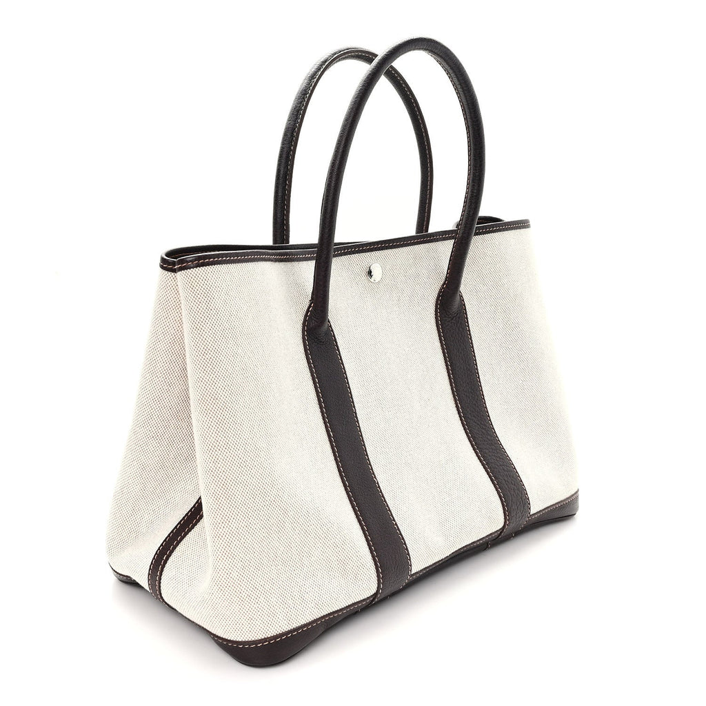 Buffle Skipper Toile Garden Party 36 MM Tote Marron Fonce