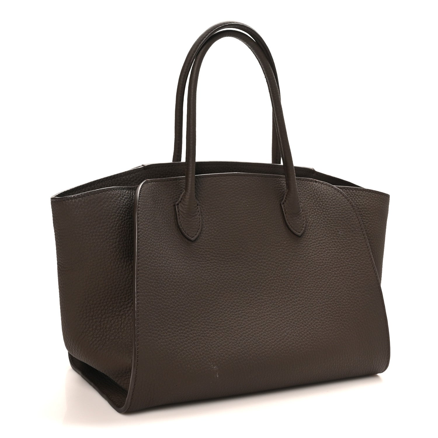 Matte Grained Calfskin Marlo 12 Tote Bag Dark Olive