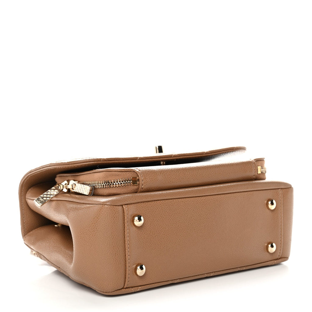 Caviar Quilted Medium Business Affinity Flap Beige