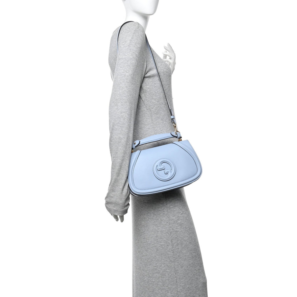 Roxy Calfskin Medium Blondie Top Handle Bag Cloudy Blue
