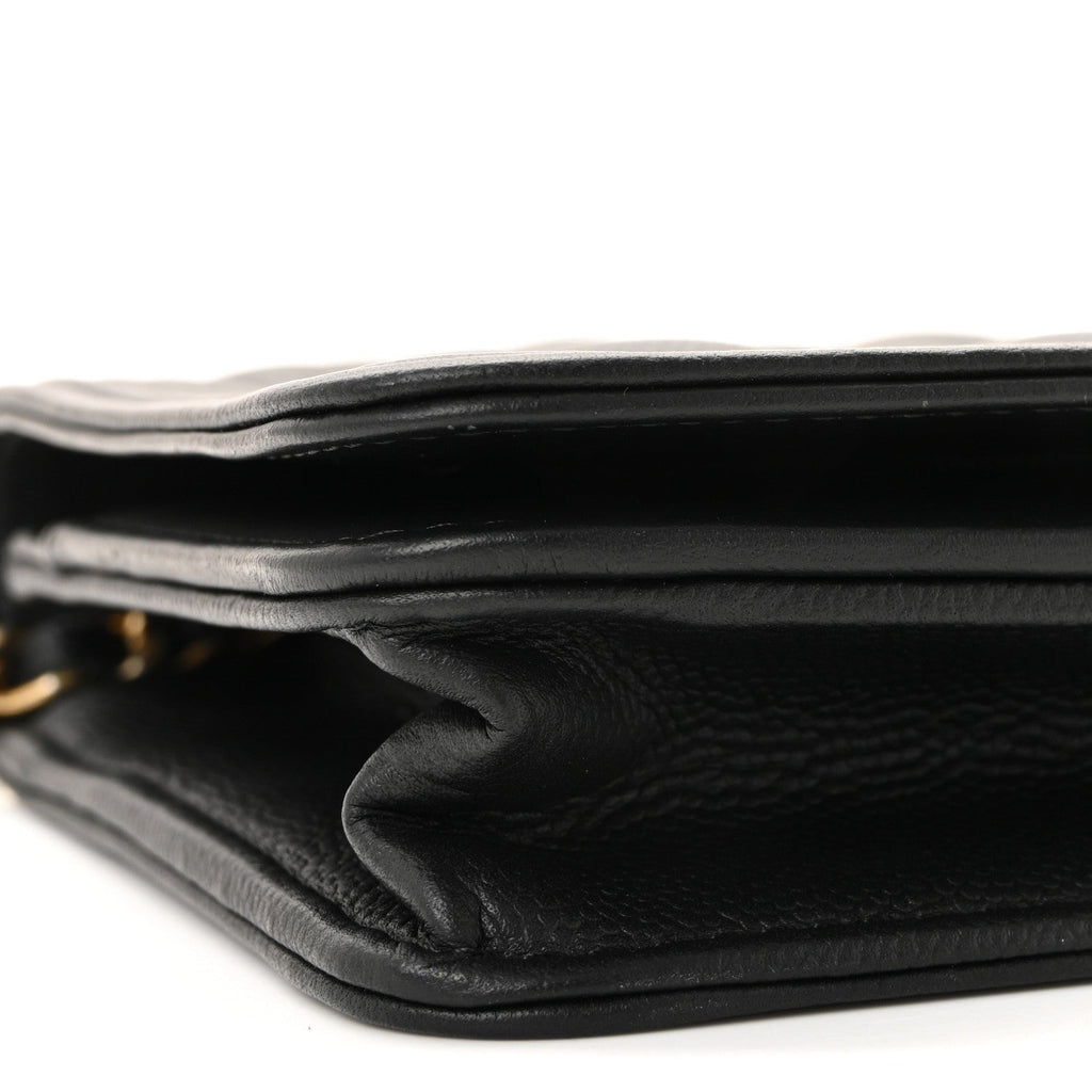 Caviar Quilted Boy Wallet On Chain WOC Black