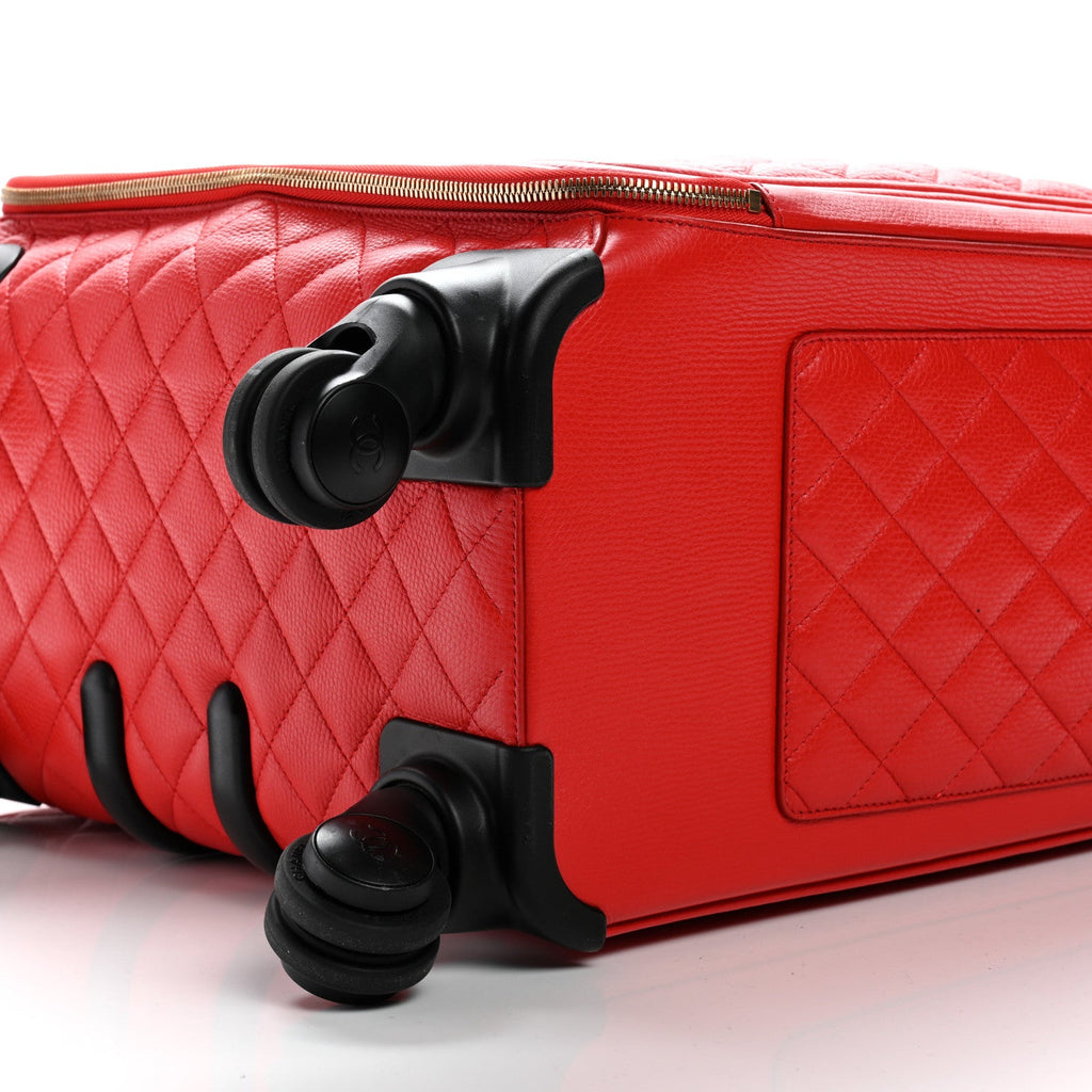 Calfskin Quilted Coco Case Trolley Red