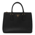 Saffiano Medium Galleria Double Zip Tote Black